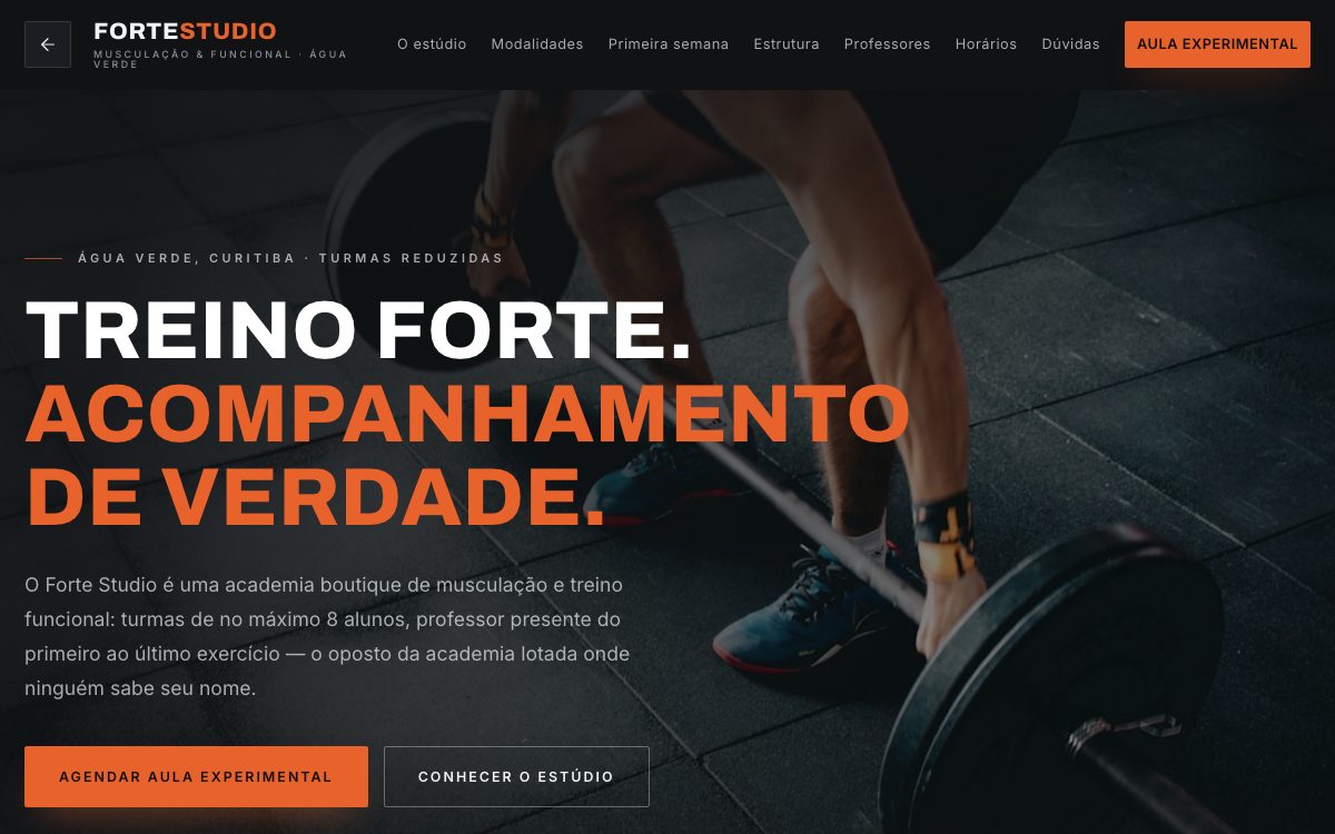 Demonstração: Academia