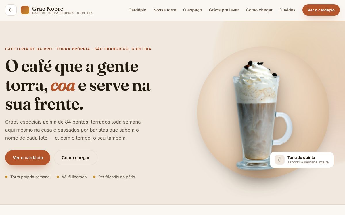 Demonstração: Cafeteria