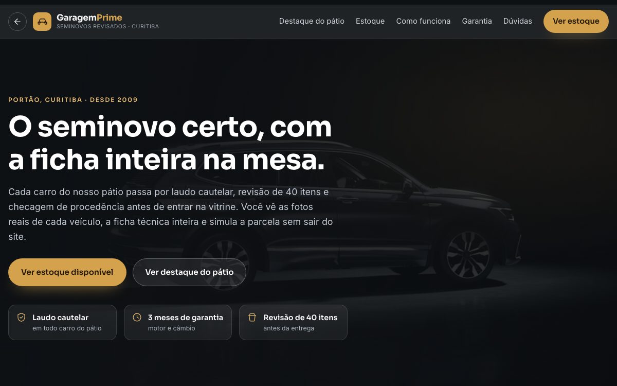 Demonstração: Revenda de carros