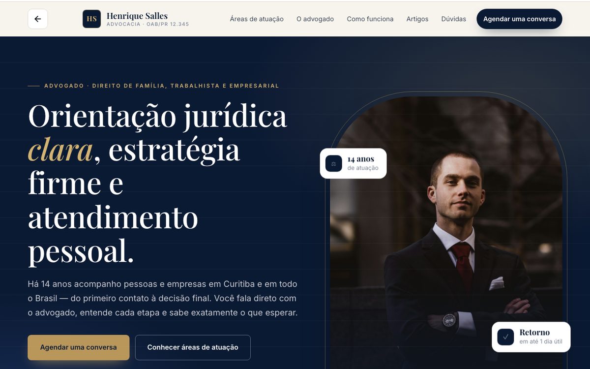 Demonstração: Advocacia